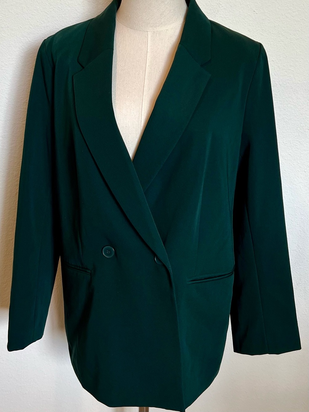 Hunter Green Double-Breasted Blazer